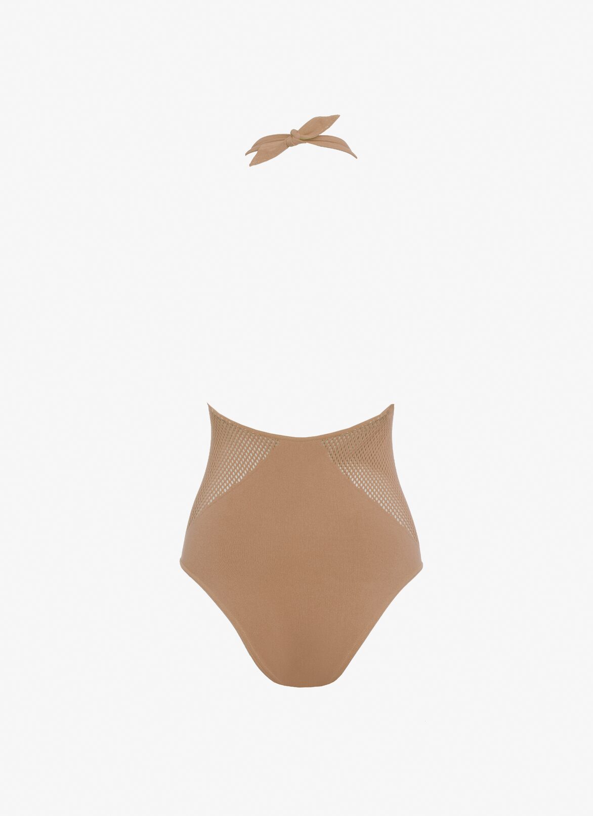 One-piece openback swimsuit ALAÏA DARK CAMEL ONE-PIECE OPENBACK SWIMSUIT